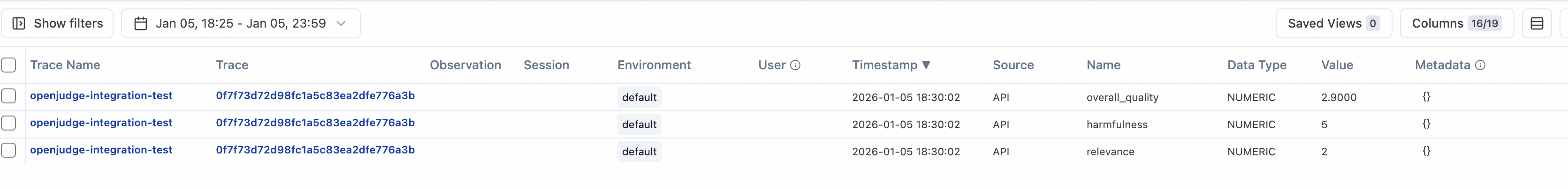 Langfuse Score Results
